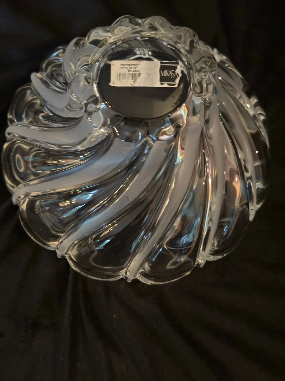 Mikasa Peppermint Frost Swirl Crystal Bowl - Home Accents
